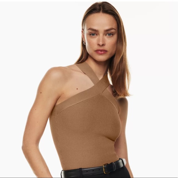 Aritzia Babaton Sculpt Knit Criss Cross Tank in White - Picture 5 of 6